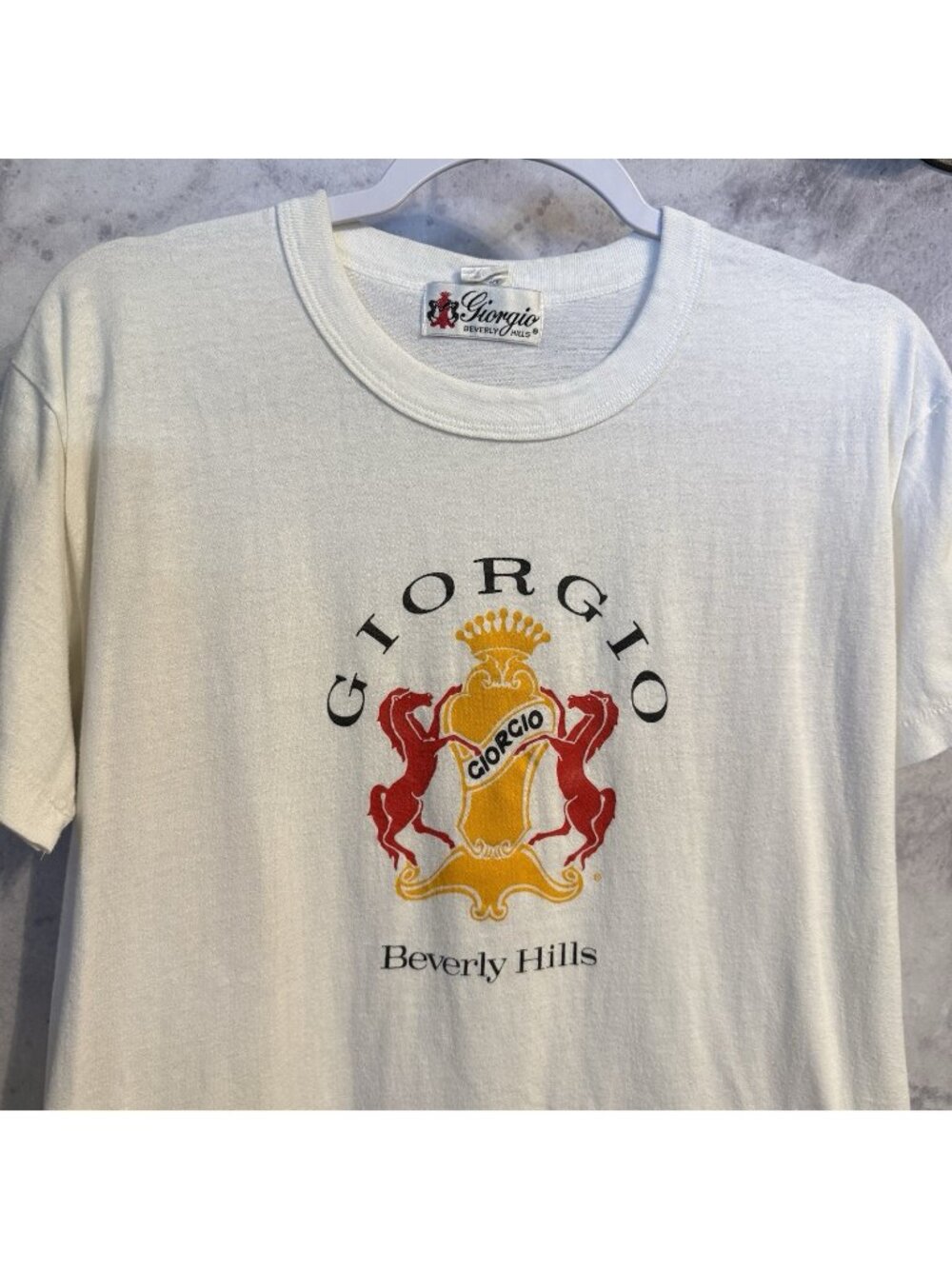 Vintage Giorgio Beverly Hills T Shirt Mens Medium M White